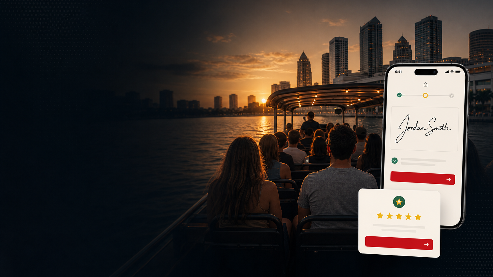 TourGlow waterfront tour product concept